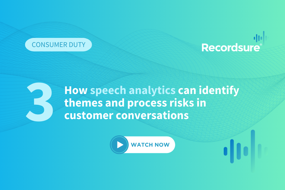 Graphic explaining how speech analytics can identify themes and process risks in customer conversations