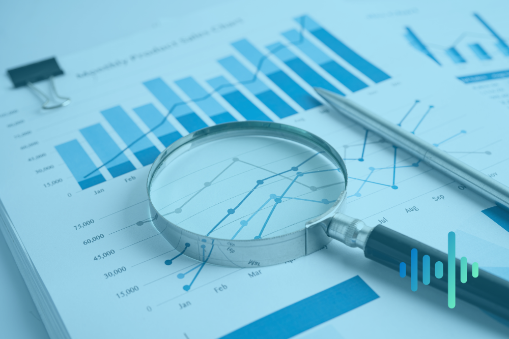 Recordsure branded image with magnifying glass and charts